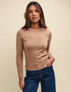 Camel Crew Neck Fine Knit Jumper