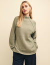 Sage Green Funnel Neck Longline Knitted Jumper