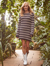 Fearne Cotton Black and Cream Stripe Knitted Mini Dress