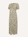 Maternity Cream Floral Chain Print Cecelia Midi Dress