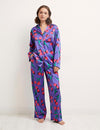 Sahara Floral Purple Long Sleeve Revere Trouser PJ Set