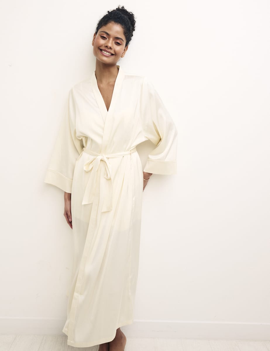 Ivory Satin Pyjama Robe