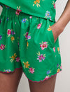 Green Floral Scallop Shorts Pyjama Set