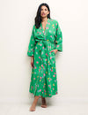 Green Floral Dressing Gown Robe