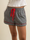 Black Check Pyjama Shorts