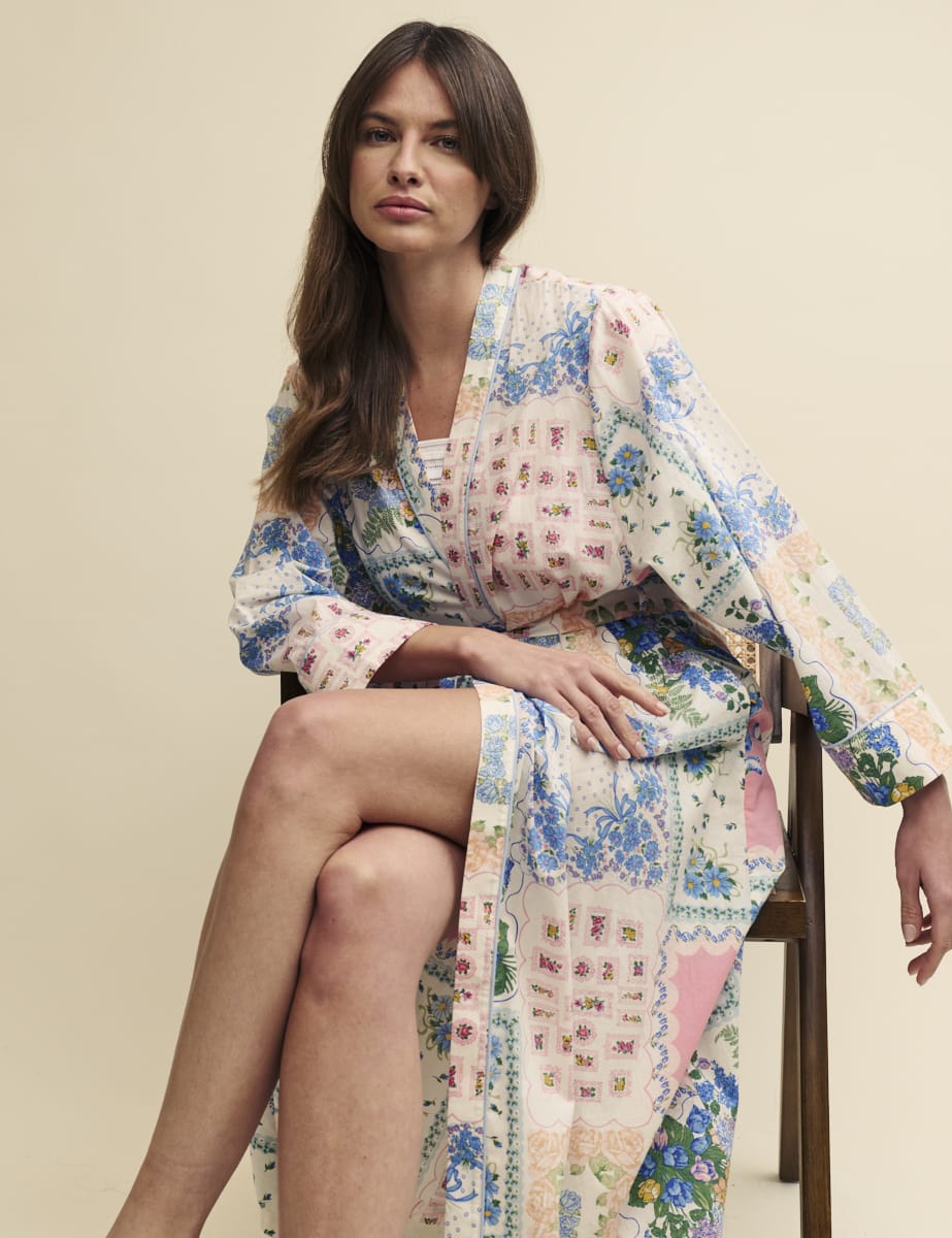 Patchwork Floral Cotton Robe