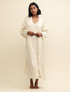 Ivory Satin Cutwork Robe