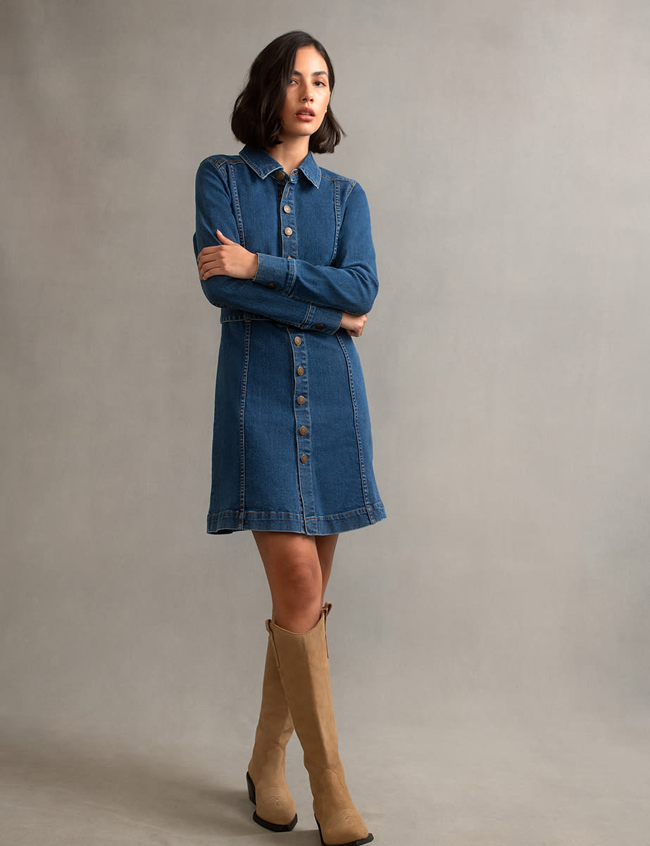 Blue Denim Belted Shirt Warwick Mini Dress