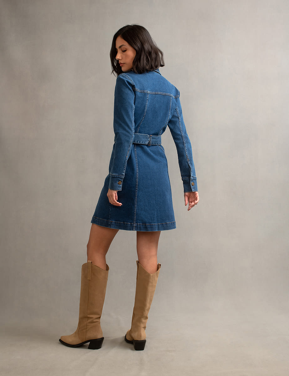 Blue Denim Belted Shirt Warwick Mini Dress