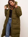 Olive Green Charlene Long Puffer Coat