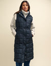 Black Long Line Puffer Gilet