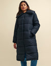 Black Long Line Puffer Coat