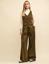 Khaki Green Relaxed Tailored Twill Trousers