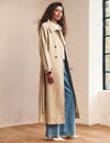 Beige Double Breasted Trench Coat