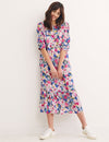 Multi Big Floral Rachel Smock Midi Dress