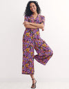 Purple Big Floral Daisy Jumpsuit