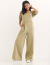 Green Perry Linen Jumpsuit