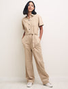 Cream Faith Utility Jumpsuit