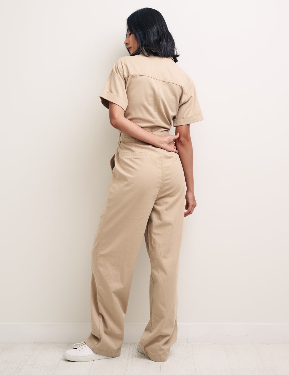 Cream Faith Utility Jumpsuit