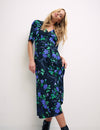 Big Floral Petite Alexa with Shirring Dress