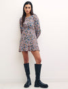 Harper Ditsy Petite Serena Long Sleeve Mini Dress