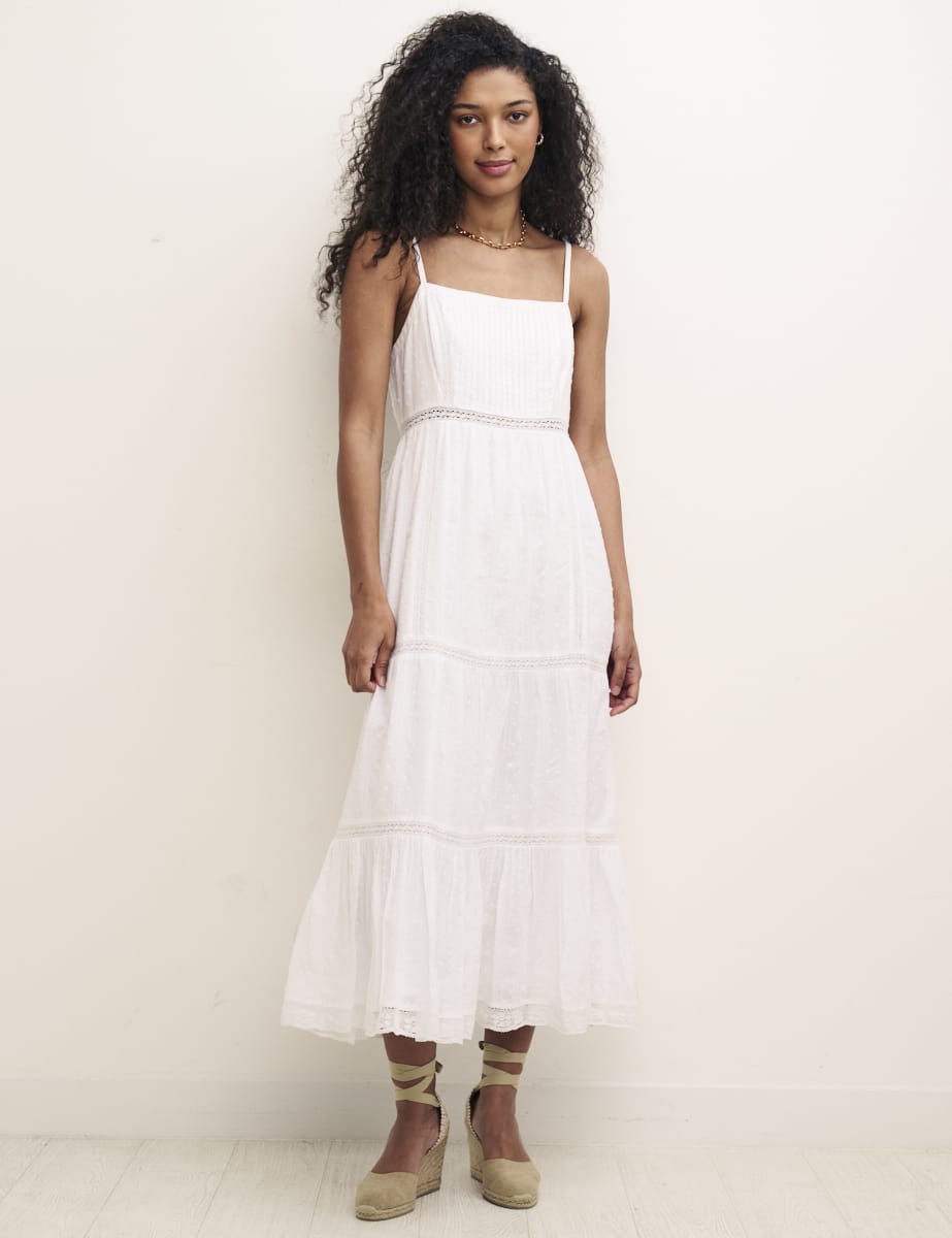 Petite White Sylvia Midi Dress