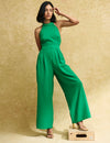 Petite Green Halter Neck Hilary Jumpsuit