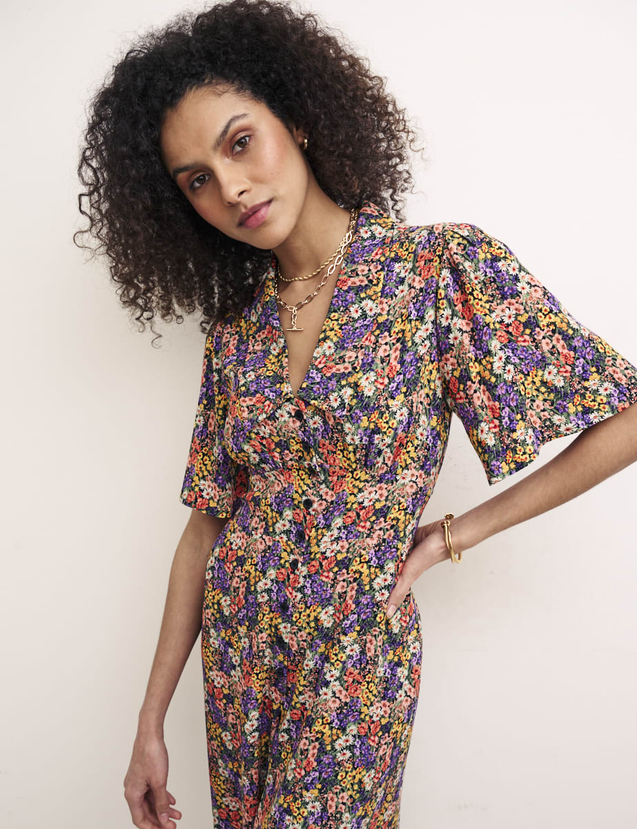 Multi Floral Daisy Jumpsuit