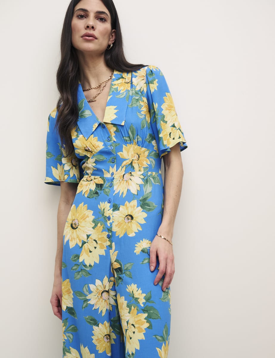 Sunflower V-Neck Daisy Jumpsuit