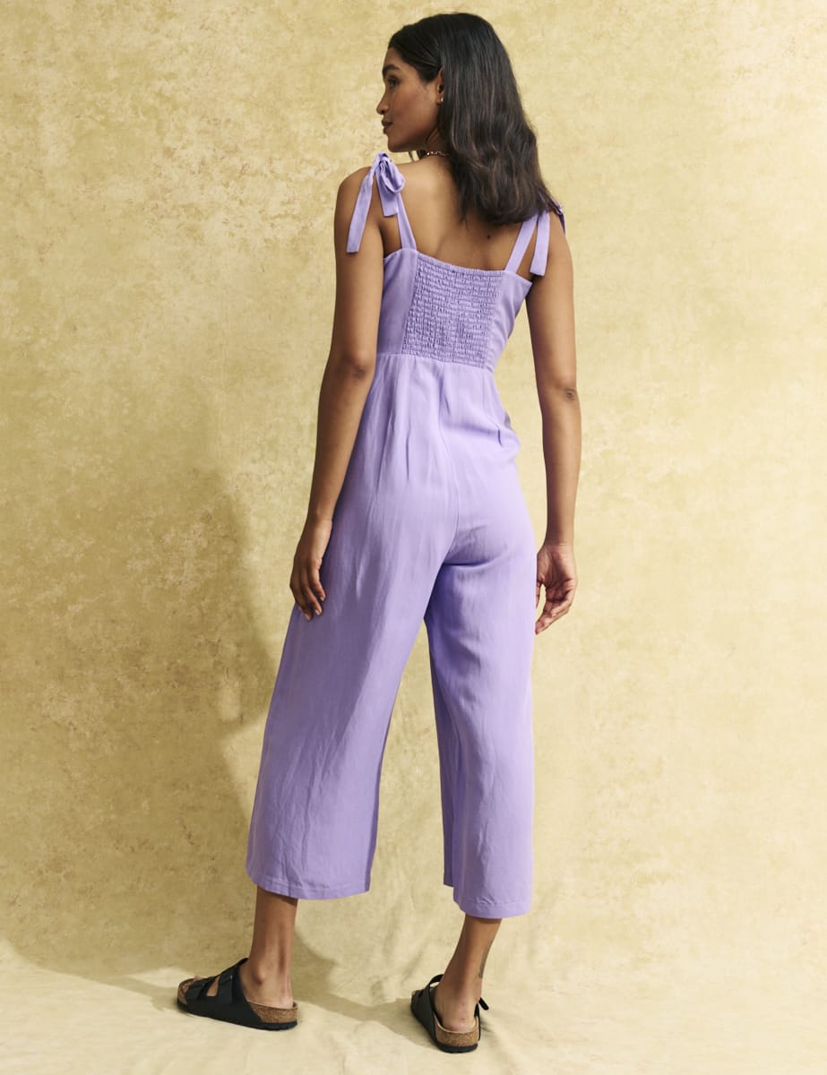 Purple Tie Shoulder Meg Jumpsuit