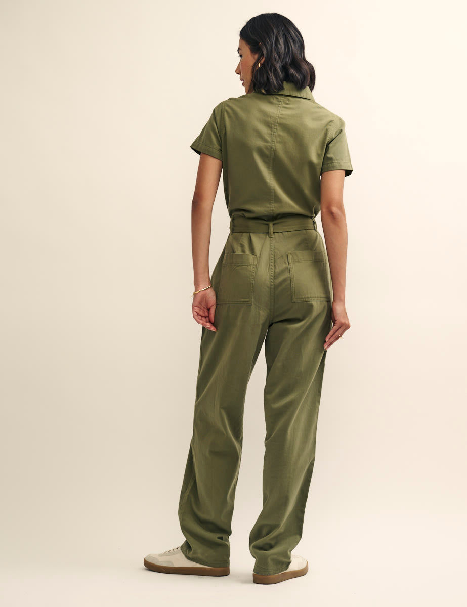 Khaki Utility Zip Up Portland Jumpsuit