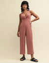 Brown Stripe Twist Front Wren Jumpsuit