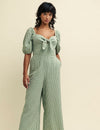 Sage Green Gingham Check Simone Jumpsuit