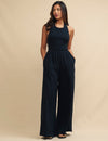 Black Halter Neck Wide Leg Jumpsuit