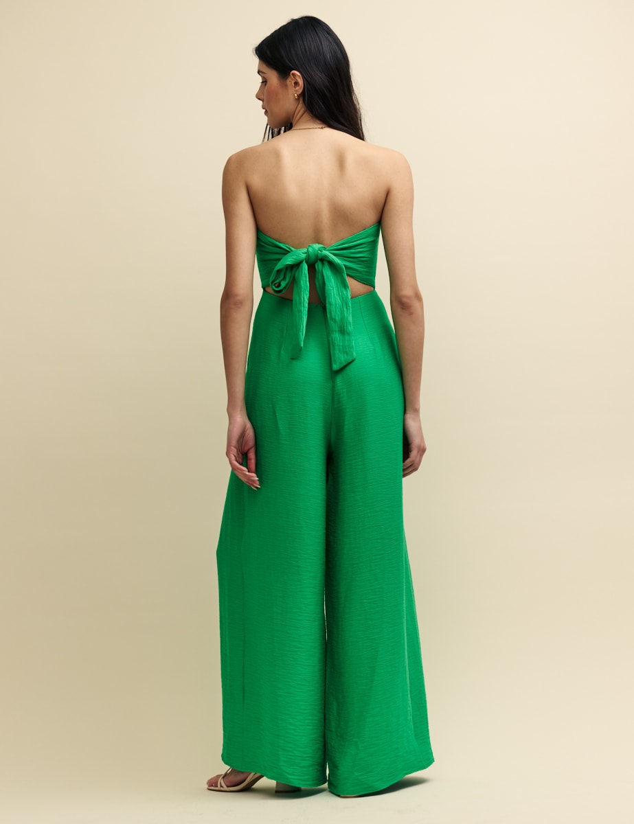 Petite Green Linen-blend Rory Jumpsuit