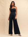 Black Satin Jaquard Maddy Jumpsuit