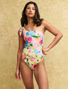 One Shoulder Floral Swimsuit