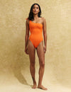 Orange One Shoulder Swimsuit