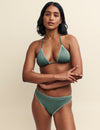 Khaki Green Triangle Bikini Top