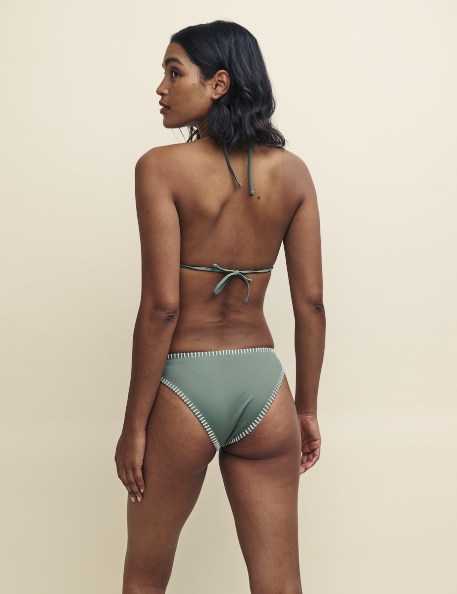 Khaki Green Triangle Bikini Top