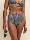 Zebra Print High Waist Bikini Bottoms