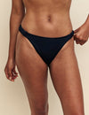 Black Shirred Side Bikini Bottoms