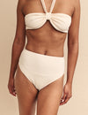 Cream High Waisted Bikini Bottoms