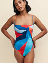 Abstract Print Tie Back Swimsuit