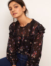 Black Floral Bailey Smock Blouse