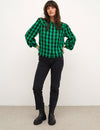 Green Check Lexie Collar Blouse