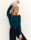 Green Rosetta LS Ring Detail Top