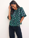 Taffeta Spot Green Bernie Blouse