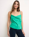 Green Sophia Satin Cami Top