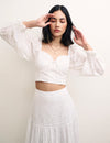 White Balloon Sleeve Josie Top